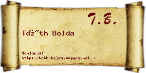 Tóth Bolda névjegykártya